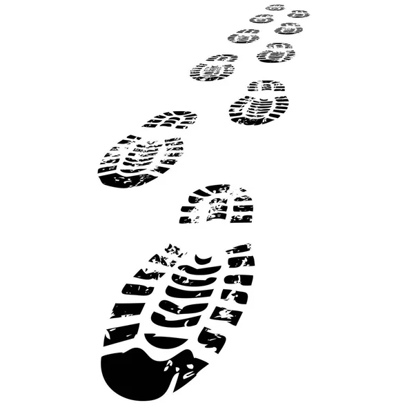 Shoe Prints Walking Forward — Stock Vector