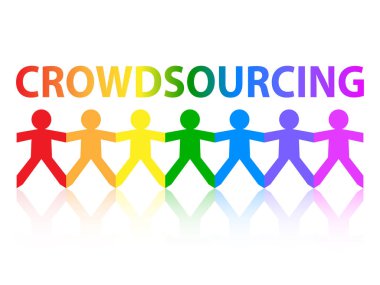 Crowdsourcing kağıt insanlar gökkuşağı