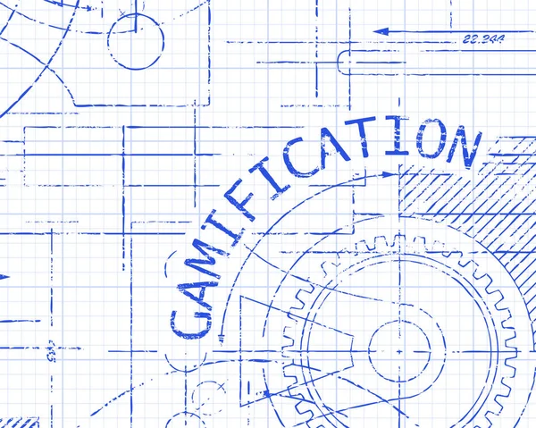 Gamification grafiek papiermachine — Stockvector