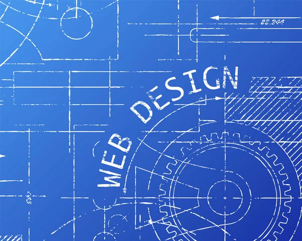 Web Design Blueprint maszyny — Wektor stockowy