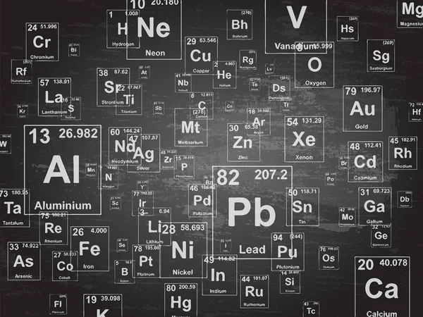 Elementos químicos Blackboard —  Vetores de Stock