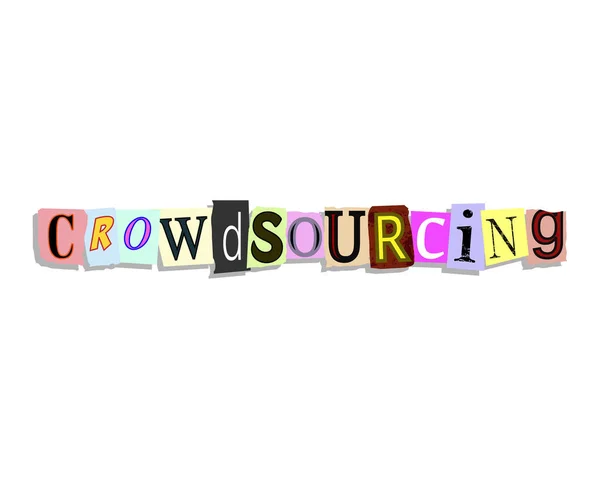 Crowdsourcing Cartas en papel — Vector de stock