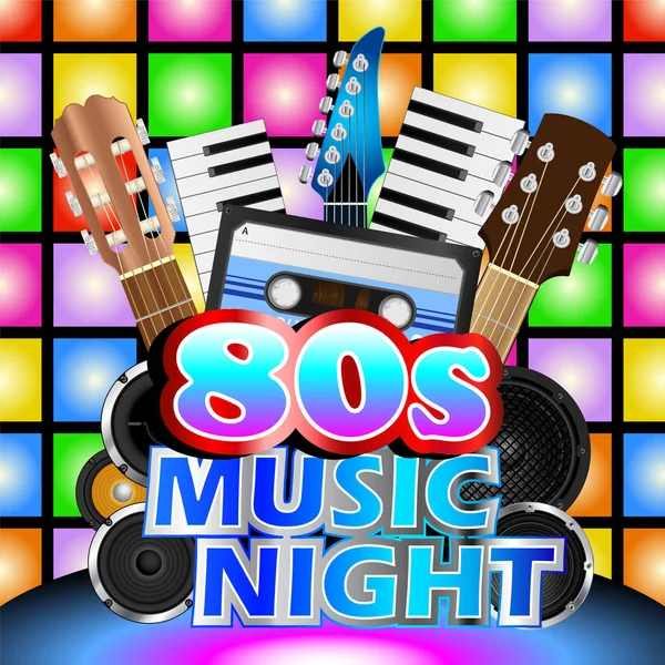 Eighties Music Night — Stock Vector