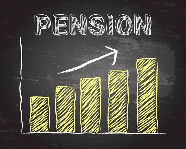 Pension Up Blackboard —  Vetores de Stock