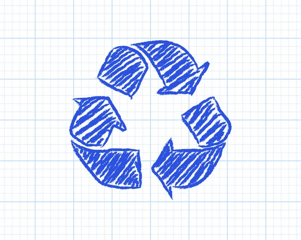 Recycle Symbol Graph Paper — Stock Vector