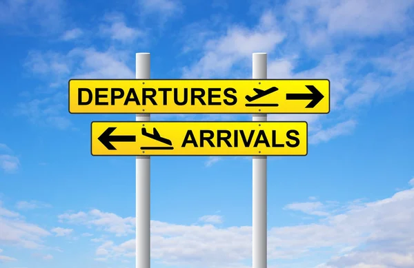Arrivals Departures Sign — Stock Photo, Image