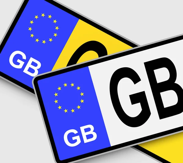 GB Licence Plates — Stock Vector