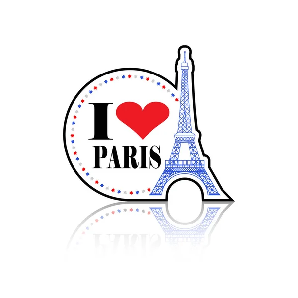 I Love Paris Label — Stock Vector