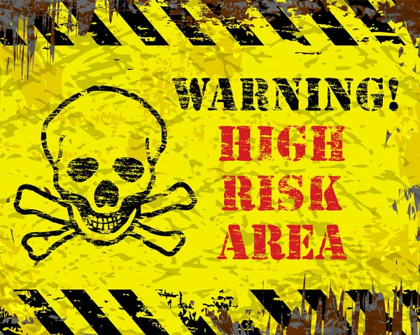 Warning High Risk Area — Stock Vector