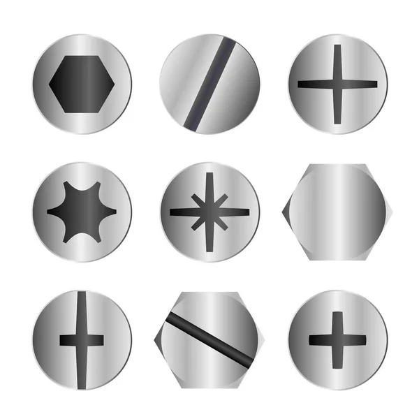 Screws, bolts and rivets — Stock Vector © tuulijumala 2762591