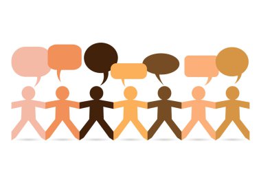 Kağıt insanlar konuşma balonları