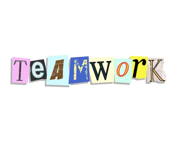 Teamwork papieren Letters — Stockvector