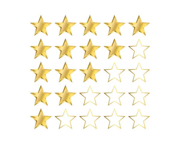 Gold Star Ratings — Stock Vector