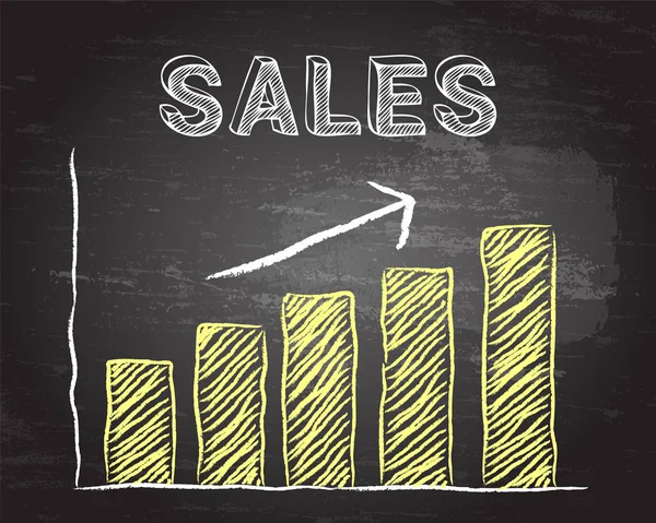 Sales Up Blackboard — Stock Vector