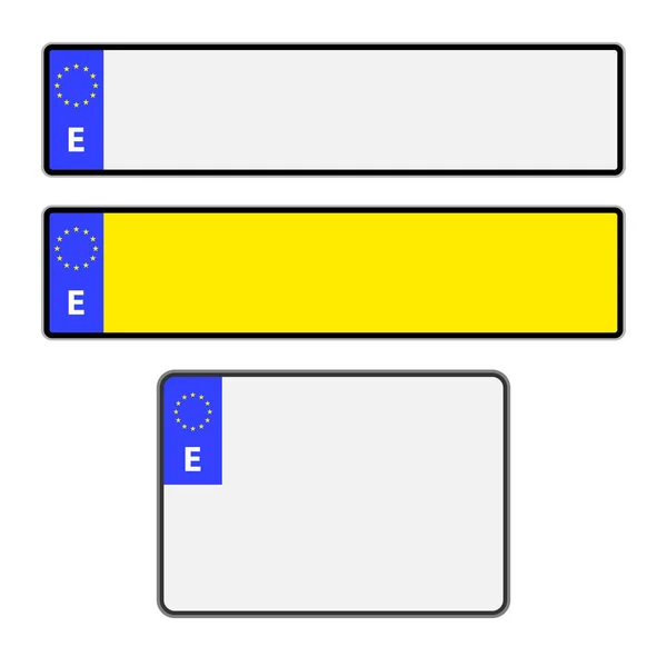 Placas de matrícula españolas en blanco — Vector de stock