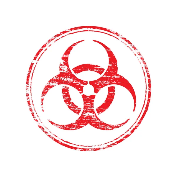 Runde Marke mit Biohazard-Symbol — Stockvektor