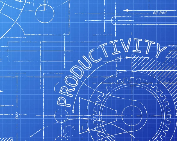 Productivity Blueprint Machine — Stock Vector