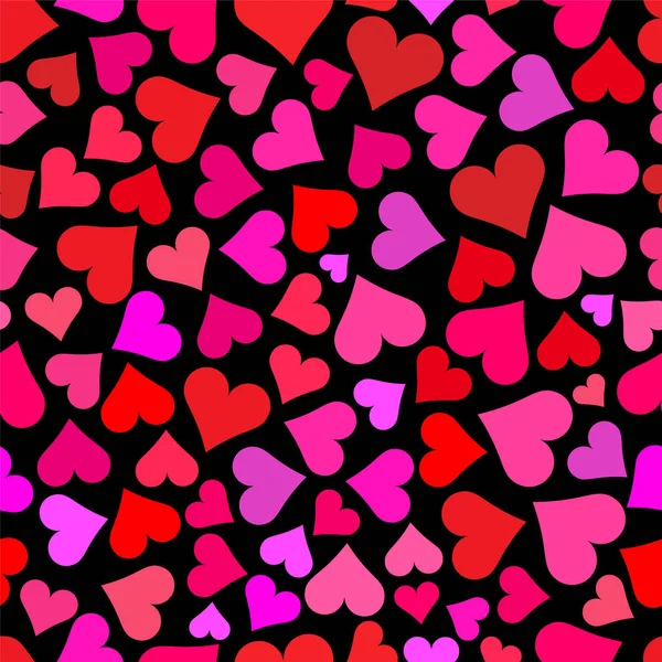 Amor corazones negro fondo — Vector de stock