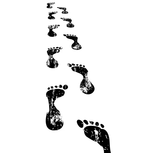 Foot Prints Walking Away — Stock Vector