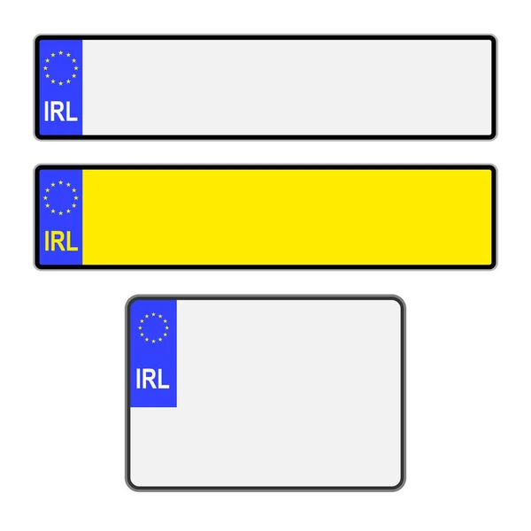 Matrículas irlandesas en blanco — Vector de stock