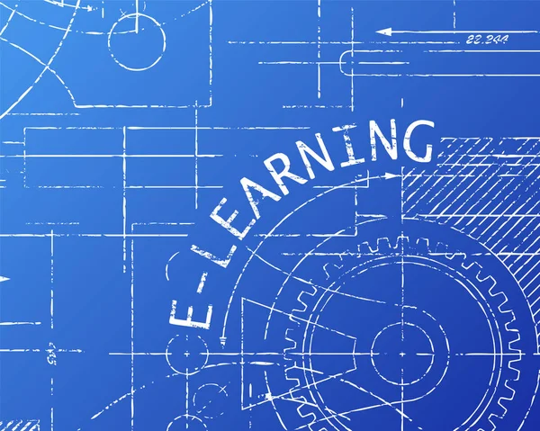 E Learning Blueprint macchina — Vettoriale Stock