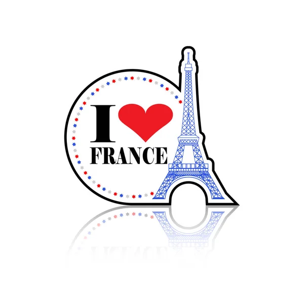 Me encanta Francia etiqueta — Vector de stock