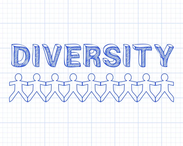 Diversity People On Graph — Stock Vector