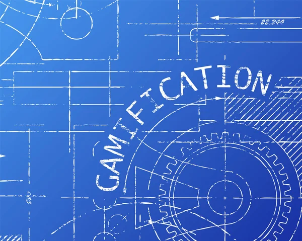 Gamification Blueprint makine — Stok Vektör