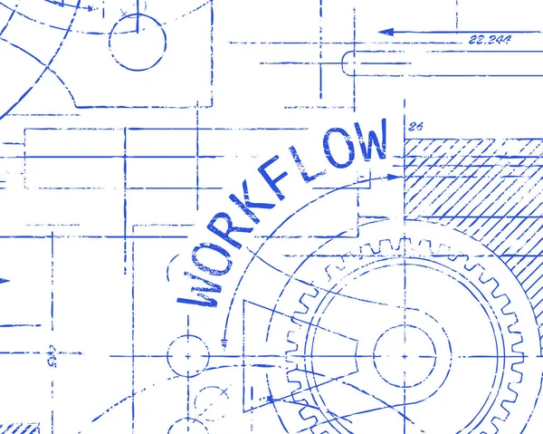 Máquina de papel gráfico de flujo de trabajo — Vector de stock