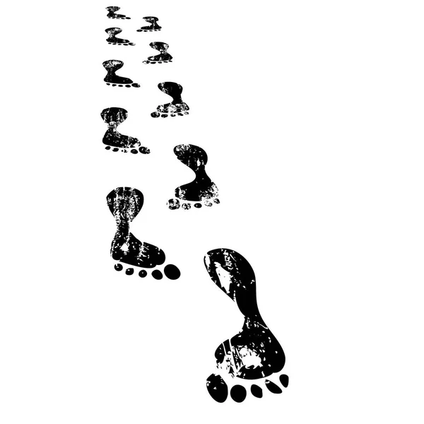 Stampe del piede che camminano in avanti — Vettoriale Stock