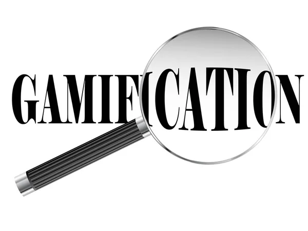 Gamification Lente d'ingrandimento — Vettoriale Stock