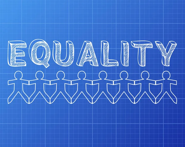 Equality People Blueprint — Stock Vector
