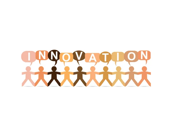 Innovation papper människor tal — Stock vektor