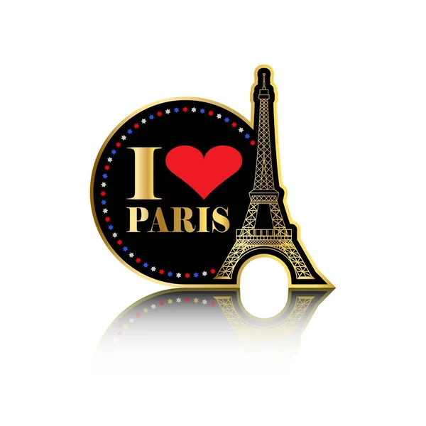 I Love Paris Gold Label — Stock Vector
