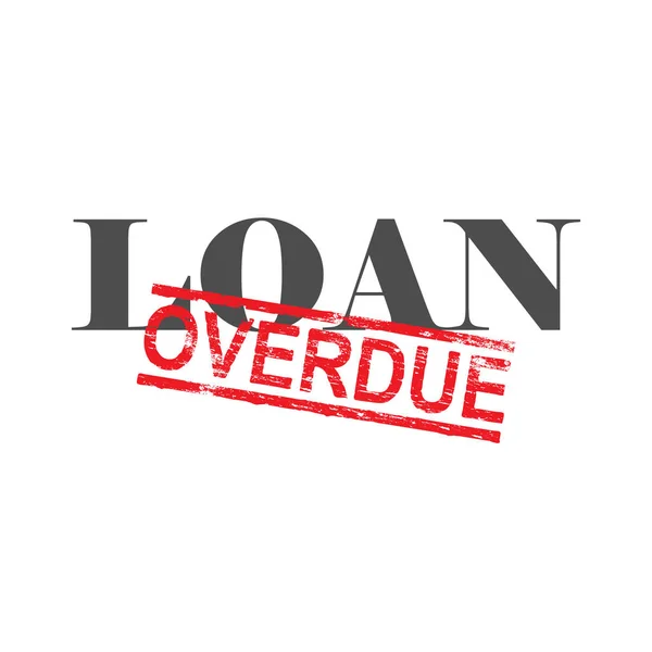 Loan Overdue Word Stamp — Stock Vector