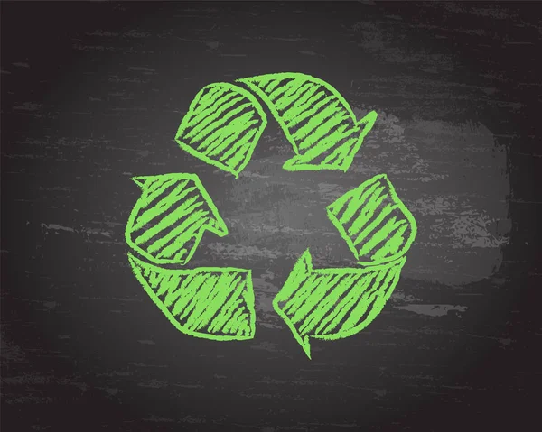 Tableau noir de symbole de recyclage — Image vectorielle