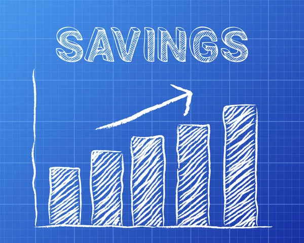 Savings Up Blueprint — Stock Vector