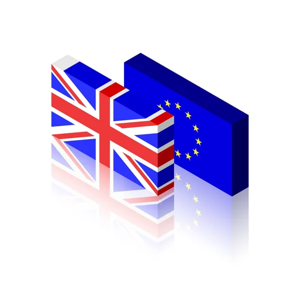 欧盟和英国的国旗 — 图库矢量图片