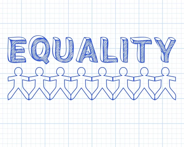 Ισότητα άνθρωποι χαρτί γραφήματος — Διανυσματικό Αρχείο