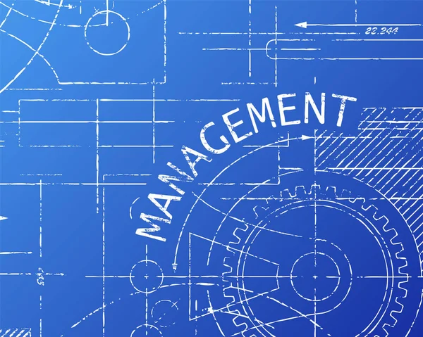 Management Blueprint Machine — Stock Vector