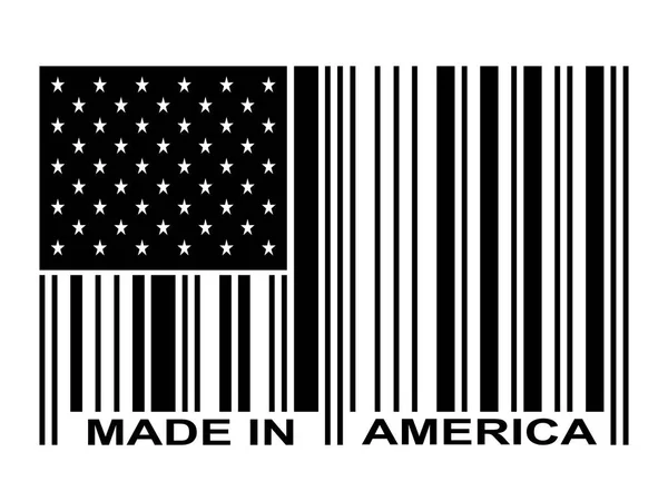 Black Made In America Barcode — Stock Vector