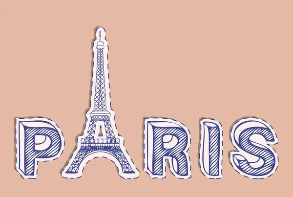 Paris Découpe Papier Panneau — Image vectorielle