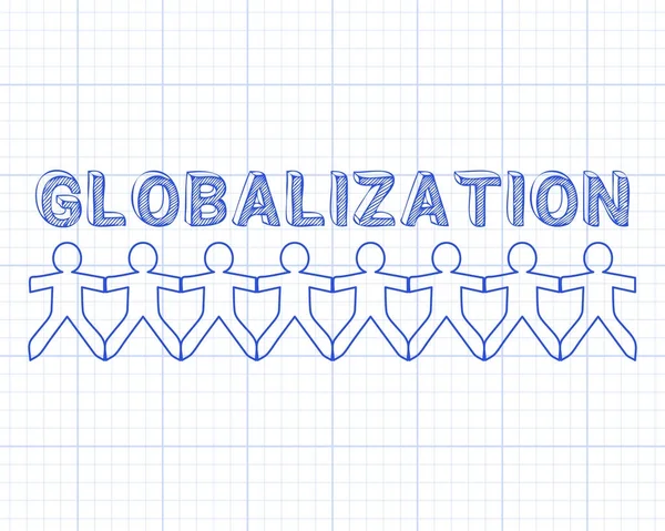 Küreselleşme insanlar grafik kağıdı — Stok Vektör