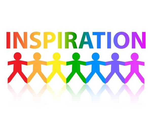 Inspiration Paper People Rainbow — Stock Vector