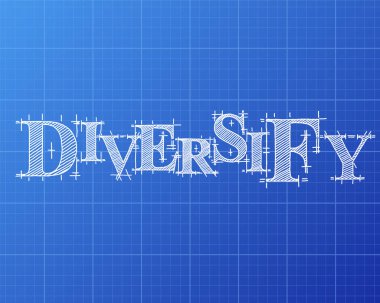 Diversify Word Blueprint clipart