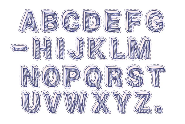 Шрифт Cut Out Letters — стоковый вектор