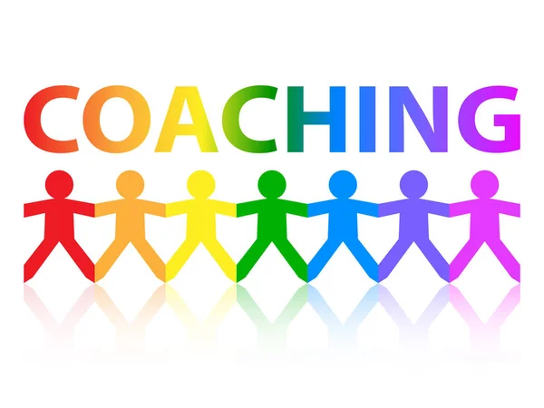 Coaching papier mensen Rainbow — Stockvector