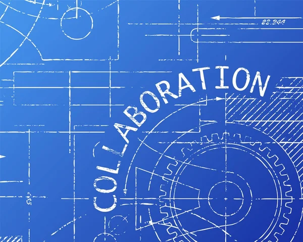 Collaboration Blueprint Machine — Stock Vector