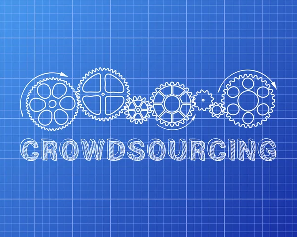Crowdsourcing Blueprint wektor — Wektor stockowy