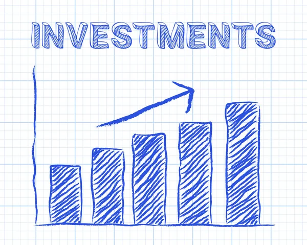 Investimentos Up Graph Paper — Vetor de Stock